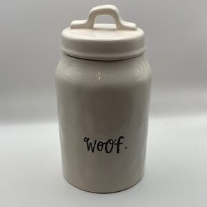 Rae Dunn White Dog Treat Jar - Woof